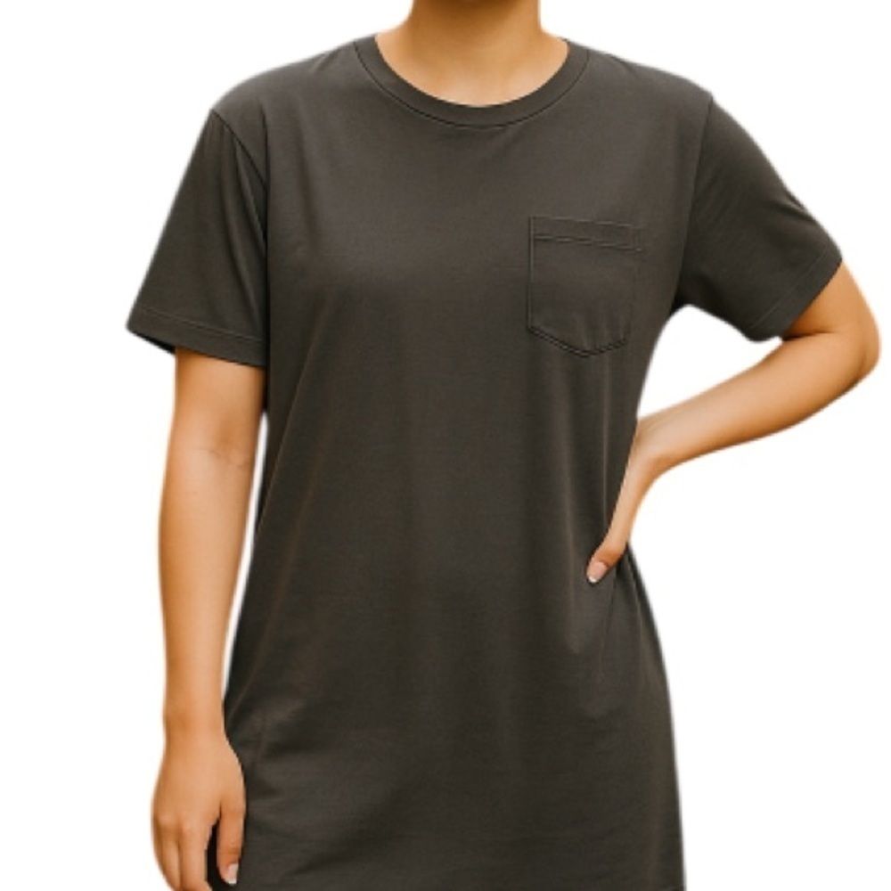 OLD NAVY Panther Grey Vintage Vibe Short Sleeve Pocket T-Shirt Dress Coastal S